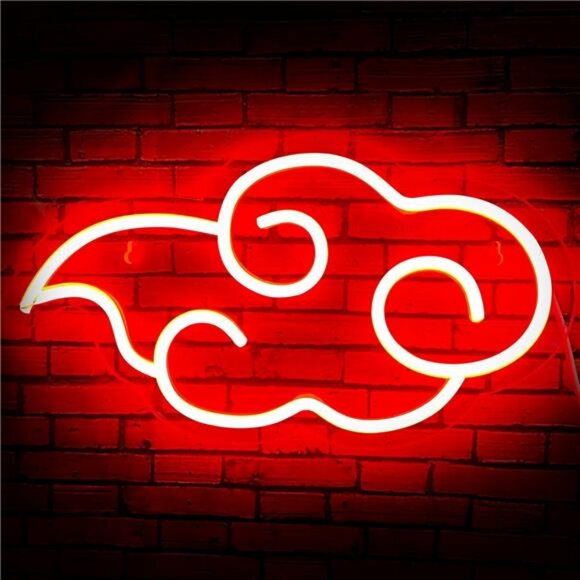 Neon LED Bright VIVID Red Anime Cloud Wall Sign